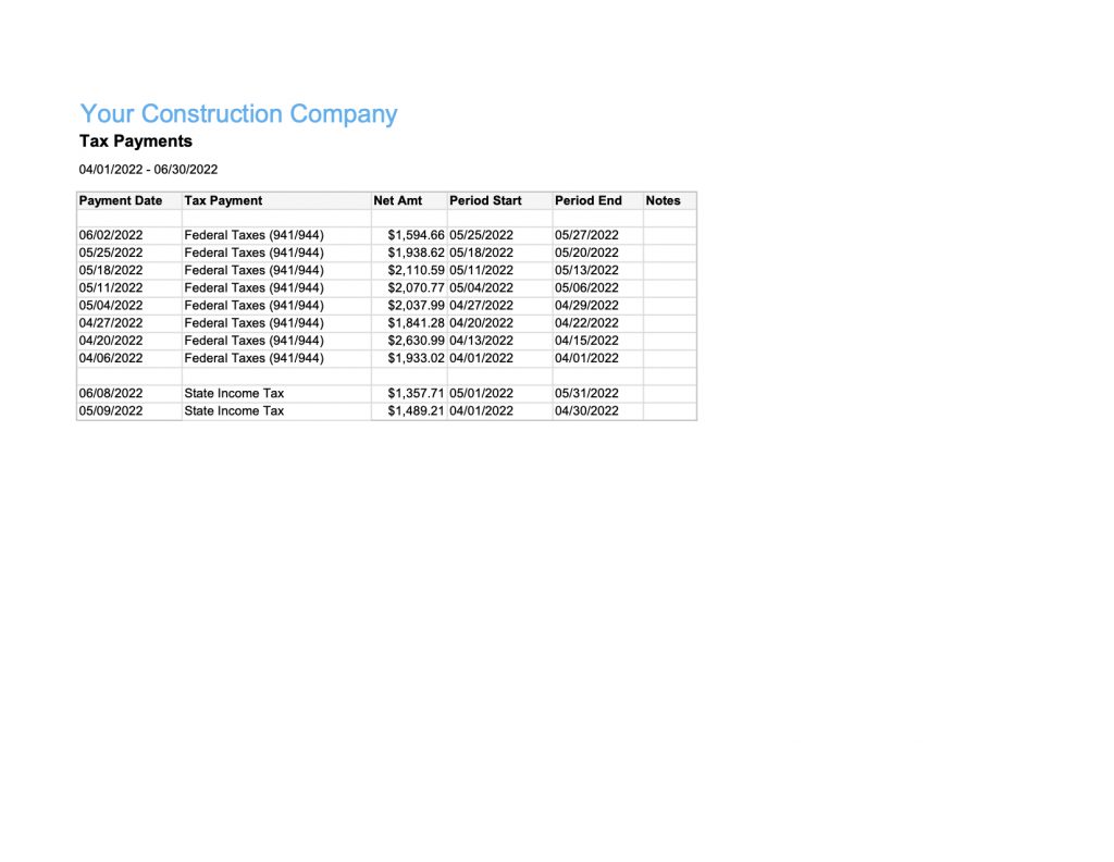 Sample Weekly Payroll Reports 3